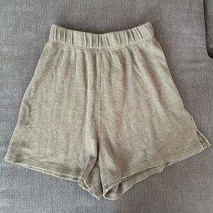 High Waist Beige Women's Shorts